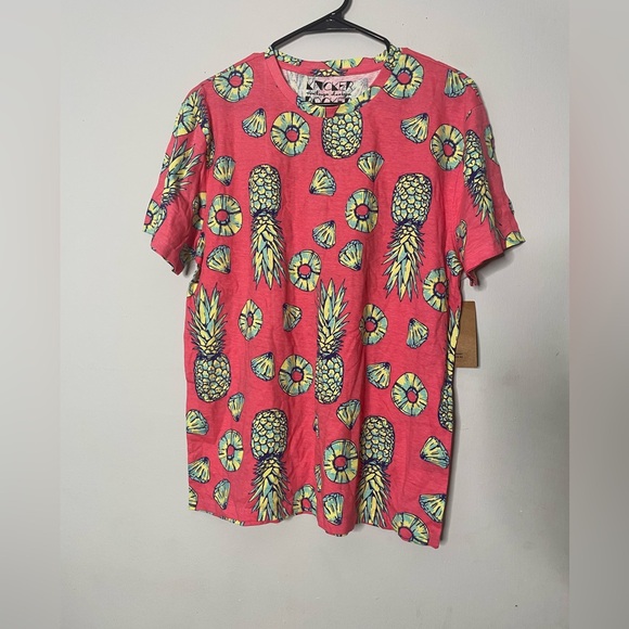 KNCKER BOCKER   Pink Pineapple Print Short Sleeve Tee - Picture 1 of 7
